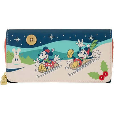 Billetera Disney Mickey Y Minnie Navidad Trineo Nieve | Envío gratis