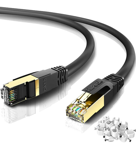 Cable Ethernet Hiipeak Cat8 De 40 Pies, Interior Y Exterior,