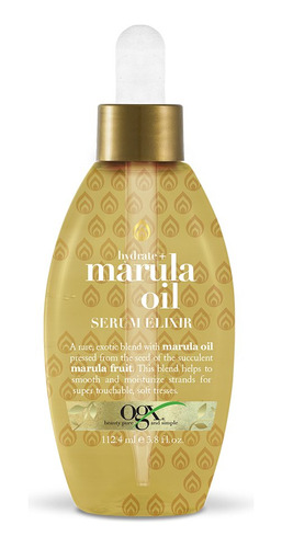 Ogx Elixir De Suero De Aceite De Hidrato Y Marula, Oro, 3.8.