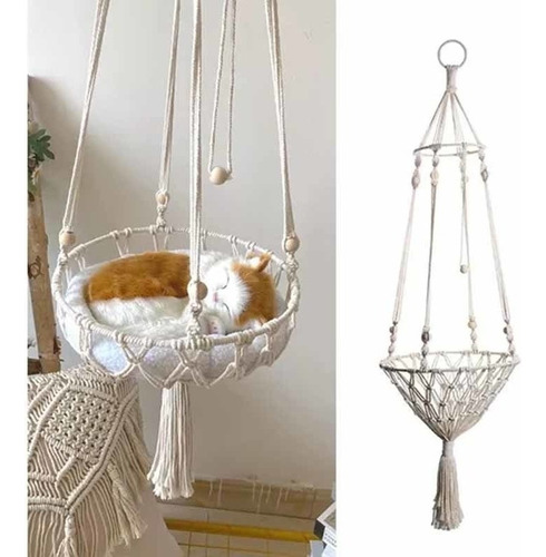 Hamaca Para Gatos, Ventana, Macrame, Cama Colgante Para Gato