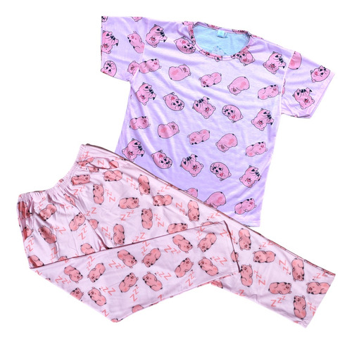 Pijama Largo Dos Piezas Animado De Adulto Unisex - Premium