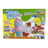 Juego De Masas Color Clay Maquina De Helados Color Multicolor