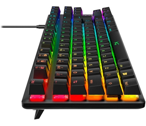 Teclado Gamer Hyperx Alloy Origins Core Qwerty Português Brasil Cor Preto Com Luz Rgb