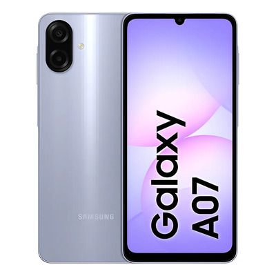 Samsung Galaxy A07 128 GB, teléfono celular de 4 GB, cámara de 50 MP, pantalla 6.7, protección IP54, procesador de 6 nm, violeta | Envío gratis