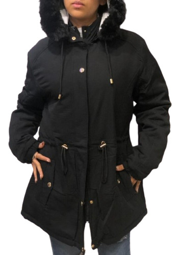 Campera Reversible Mujer Impermeable Con Capucha 