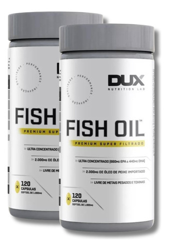 Kit 2x Omega 3 Fish Oil Dux 120 Cápsulas Total = 240 