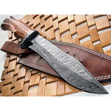 Reg-215  Cuchillo Bowie De Acero De Damasco Hecho A Mano De