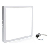 Painel Plafon Sobrepor 25w Quadrado Slim Branco Quente Fino