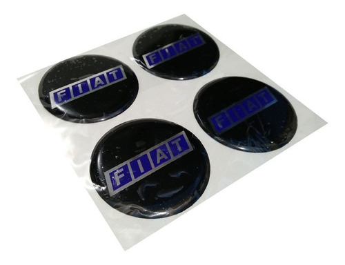 Calco Centro Llanta Fiat F/i/a/t 49mm Negro- Azul