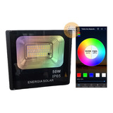 Reflector Led Rgb Multicolor 50w Solar Bluetooth