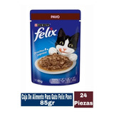 Caja De Alimento Para Gato Felix Pavo 24 Piezas