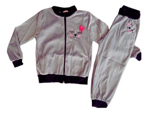 Conjunto Infantil Moletom Blogueira Gatinha Inverno Jaqueta 