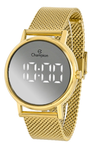 Relógio Champion Feminino Dourado Digital Led Ch40179