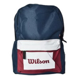 Mochila Wilson Multiuso Reforzada Porta Notebook Color Azul Diseño De La Tela Liso