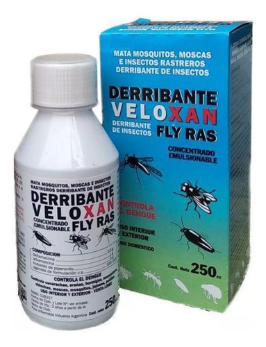 Derribante Total Veloxan Mosquitos Moscas Insectos X 250 Cc