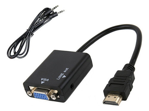 Kit 3 Cabo Conversor Adaptador Hdmi P/ Vga C/ Saída P2 Áudio