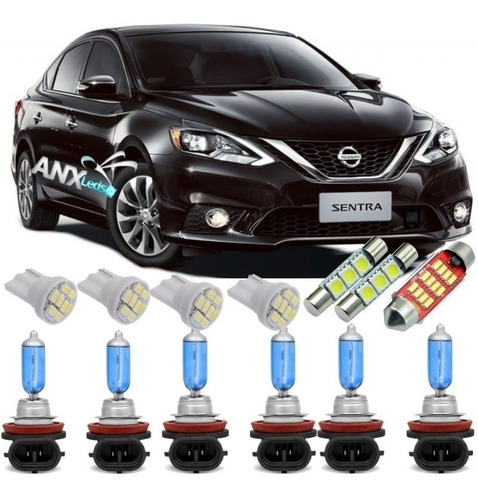 Kit Lampadas Super Branca Nissan Sentra 2014 A 2019 + Leds,,