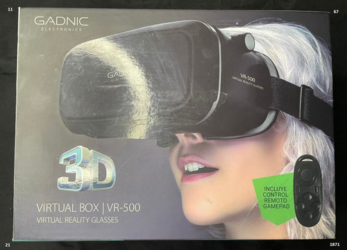 Lentes De Realidad Virtual Gadnic Vr-500 C/ Control Remoto