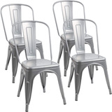 Set X4 Silla Metálica Gris