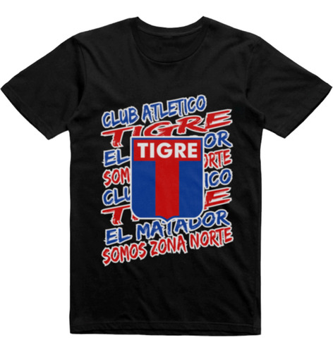 Remera Puro Algodon Negra Tigre