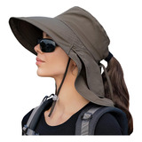 Gorro De Senderismo Y Safari Para Mujer Con Agujero Para Col