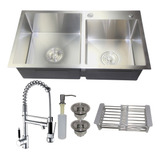 Kit Cuba Dupla Cozinha Aço Inox 304 + Torneira Monocomando