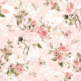 Papel De Parede Floral Delicado Com Flores Rosa 9m
