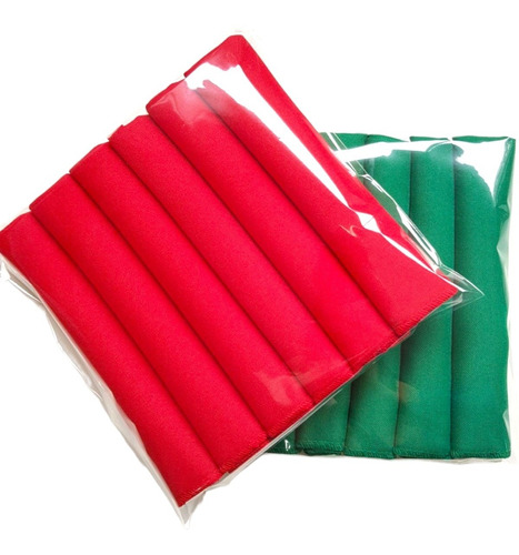 Kit 12 Guardanapos De Tecido 40 X 40 Verde E Vermelho Natal 
