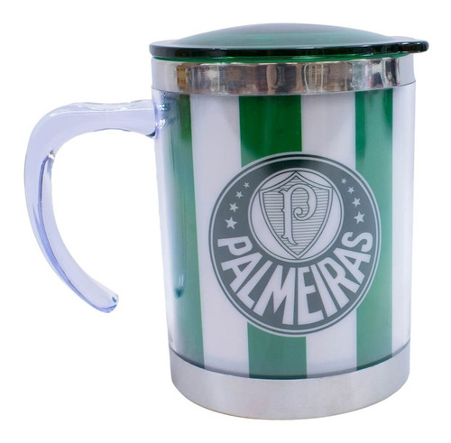 Caneca Térmica Com Tampa 450ml Listrada- Palmeiras