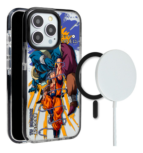 Funda Para iPhone Magsafe Dbs Goku Moro Con Tu Nombre