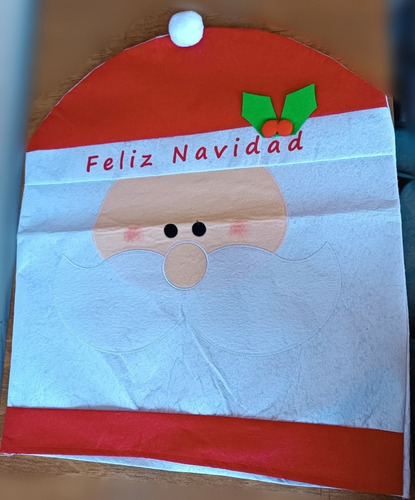 2x Funda Cubre Silla Feliz Navidad Viejo Pascuero 55x50cms