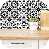 Vinilo Adhesivo Azulejos Cocina Baño Mosaicos Blanco Y Negro