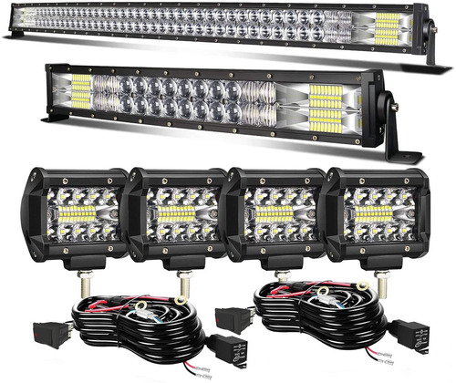 Keenaxis Barra De Luz Led Curvada De 50  288w 5d Combo De Ha