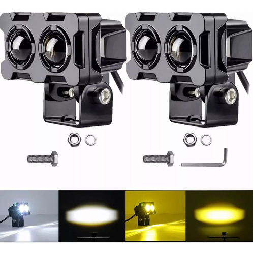 Faros Auxiliares Led Doble Color Para Auto Moto 1 Par