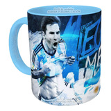 Mug Pocillo Leonel Messi Argentina Interior Y Oreja Azul 02