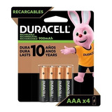 Pilas Recargables Duracell Aaa Paquete C/4 Pilas 