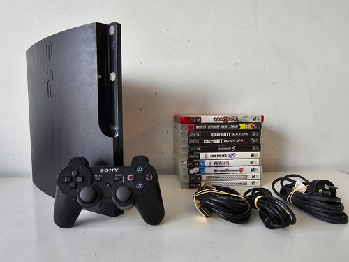 Playstation 3 Slim 150gb + 1 Control, Cable Power Y Juegos 