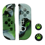 Funda De Silicona Nintendo Switch + 2 Grips Verde