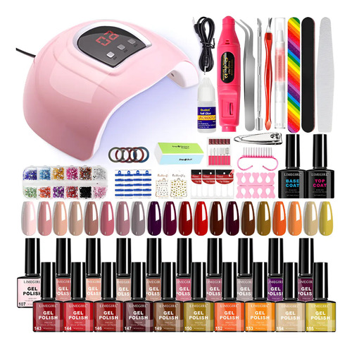 Kit De Esmalte De Uñas En Gel Limegirl Con Lámpara Led Uv | Envío gratis