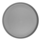 Plato Playo De Porcelana Sakura 27cm Gris X6 Unidades