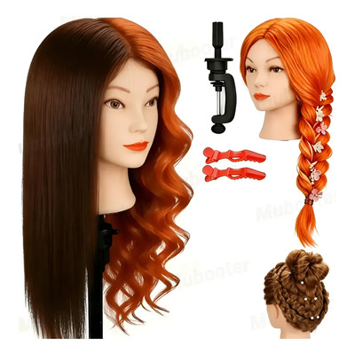 Mubooter Cabezote Maniquí Cabello Natural98% Cabeza Practica