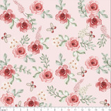 Tricoline Floral Rosa 100% Algodão 1,0m X 1,50m