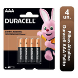 4 Pilhas Duracell Alcalina Aaa Palito Comum 3a 1,5v Com Nota