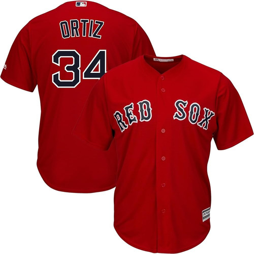 Jersey Majestic Beisbol Mlb Red Sox Boston Medias Ortiz #34