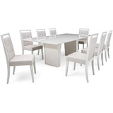 Conj Mesa De Jantar Com 8 Cad Herval Denver, Off White Gelo