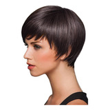 Queentas Pelucas Cortas De Pixie Marron Para Mujer, Cabello 