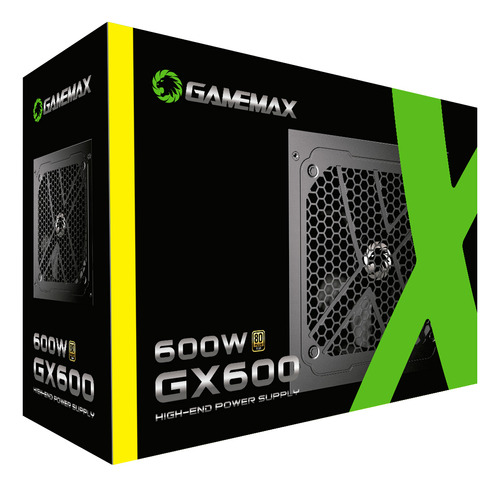 Fonte De Alimentação Gamemax Atx Gx600 80+ Gold 600w Black