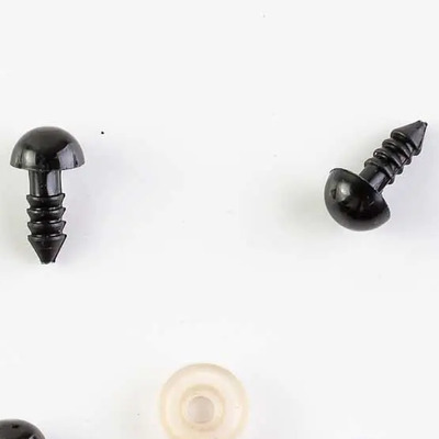 Ojos De Seguridad Negros 8 Mm 100 Pares Para Muñecos