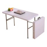 Mesa Plegable Tipo Maleta 180cm, Arma Fácil, Blanca