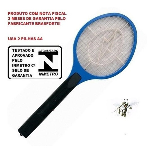 Raquete Elétrica Pilha Mata Mosquito Mosca